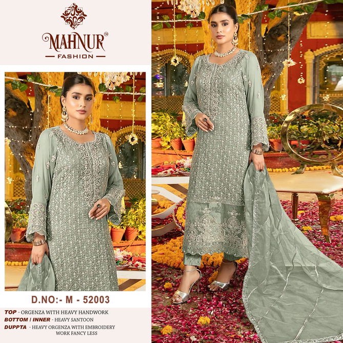 Mahnur Vol 52 Organza Embroidery Pakistani Suits Wholesale Shop In Surat
